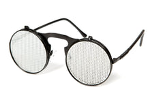 Aysha Silver Netted Round Flip Up Metal Frame Sunglasses