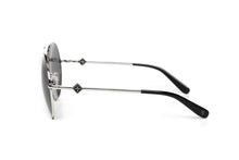 Blythe Sunglasses (Silver Metal Front/Gray CZ)